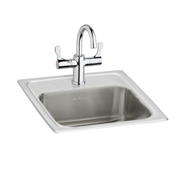 Elkay Sink, Stainless Steel, 15 in W x 15 in L x 6.125 in H BPSRA150C - main